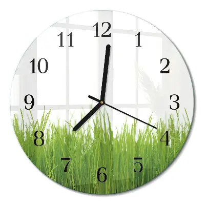 Ronde glas klok Gras