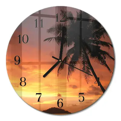 Klok glas met opdruk rond Palm