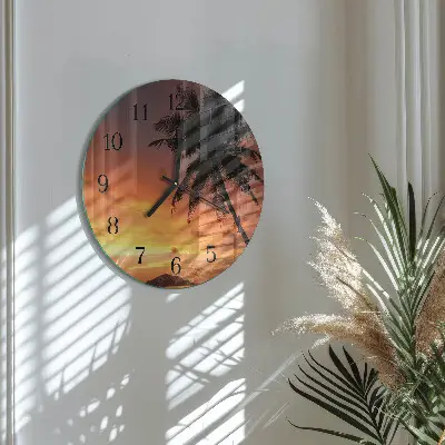 Klok glas met opdruk rond Palm