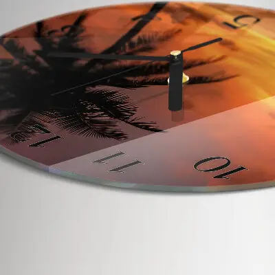 Klok glas met opdruk rond Palm