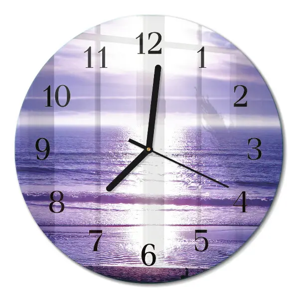 Wandklok glas decoratie rond Zee