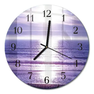 Wandklok glas decoratie rond Zee