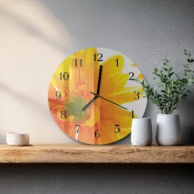 Ronde glazen klok Bloem