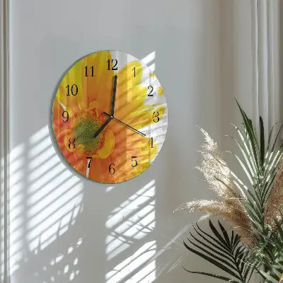 Ronde glazen klok Bloem