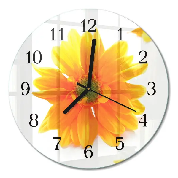 Ronde glas klok Bloem