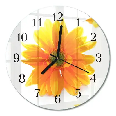 Ronde glas klok Bloem