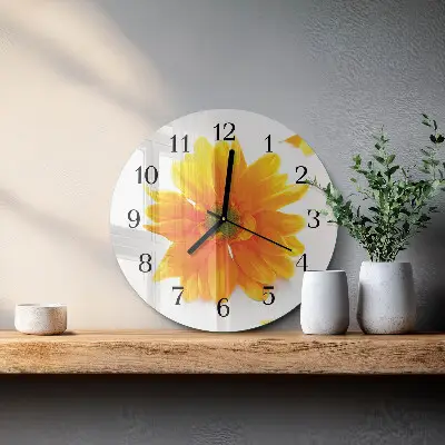 Ronde glas klok Bloem