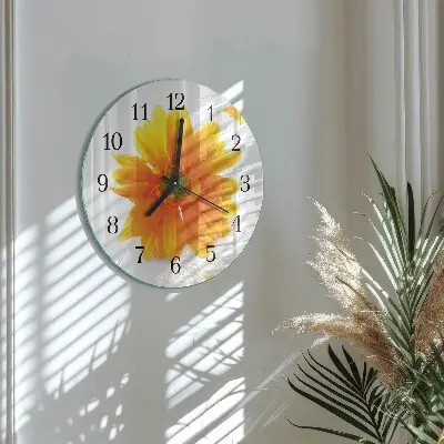 Ronde glas klok Bloem