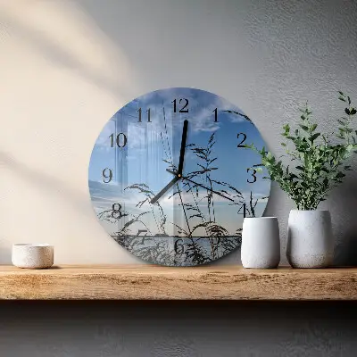 Ronde glas klok Gras