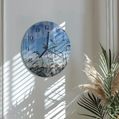 Ronde glas klok Gras