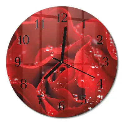Klok glas met opdruk rond Roos