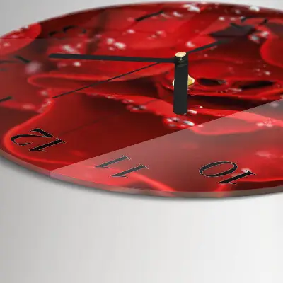 Klok glas met opdruk rond Roos