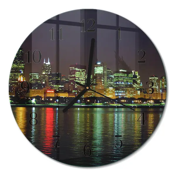 Wandklok glas decoratie rond Horizon