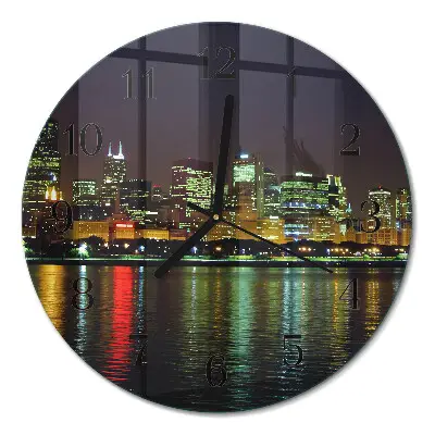 Wandklok glas decoratie rond Horizon