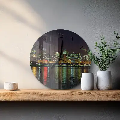 Wandklok glas decoratie rond Horizon