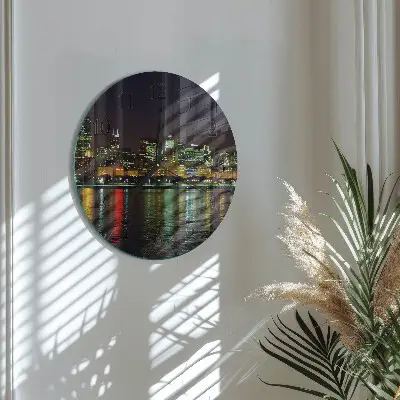 Wandklok glas decoratie rond Horizon