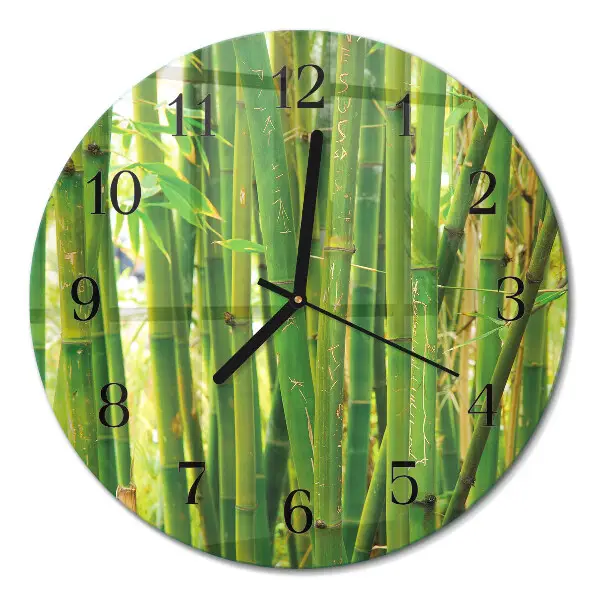 Wandklok glas decoratie rond Bamboe