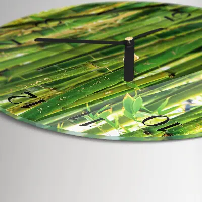 Wandklok glas decoratie rond Bamboe