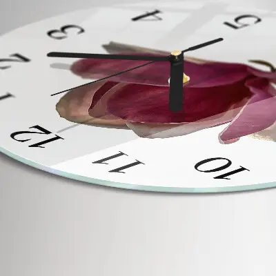 Ronde glazen klok Magnolia bloem
