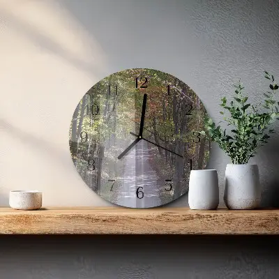 Klok glas met opdruk rond Bospad
