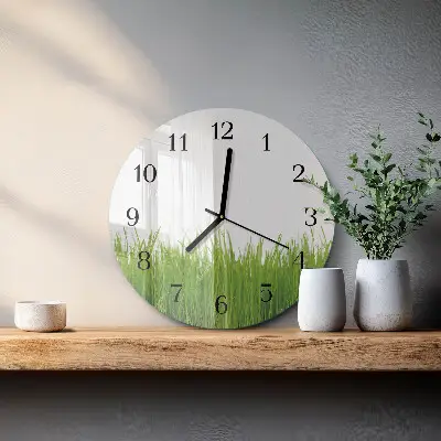 Ronde glazen wandklok Bloemkunst