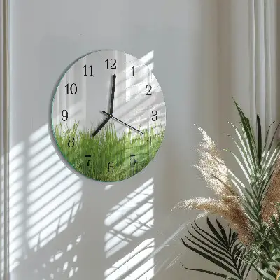 Ronde glazen wandklok Bloemkunst