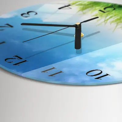 Klok glas met opdruk rond Gras