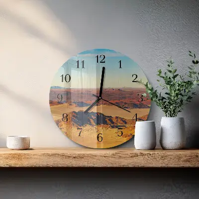 Wandklok glas decoratie rond Woestijn