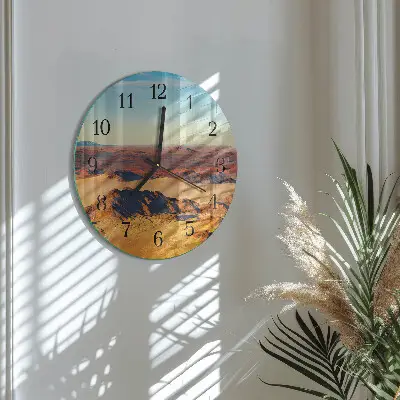 Wandklok glas decoratie rond Woestijn