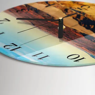 Wandklok glas decoratie rond Woestijn