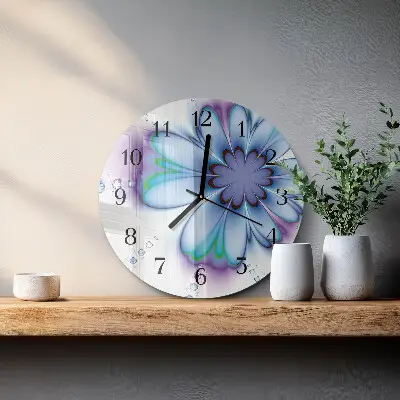 Ronde glazen klok Bloem