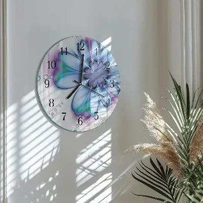 Ronde glazen klok Bloem