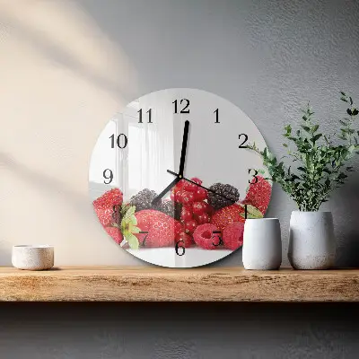 Ronde glazen klok Fruit