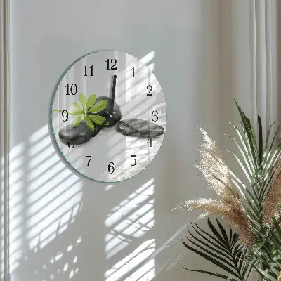 Ronde glas klok Stenen