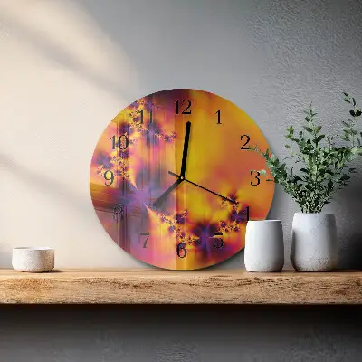Wandklok glas decoratie rond Bloemen