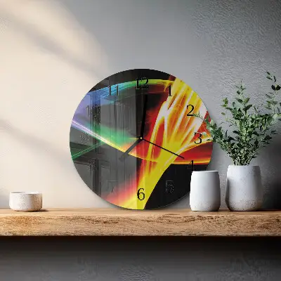 Klok glas met opdruk rond Abstractie