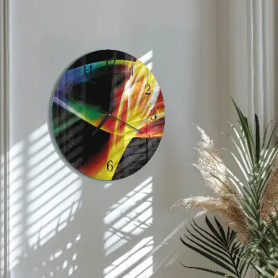 Klok glas met opdruk rond Abstractie
