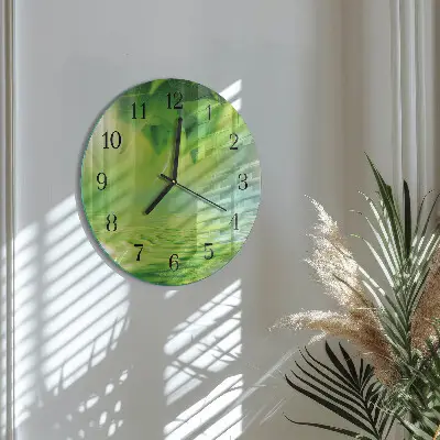 Ronde glas klok Bladeren