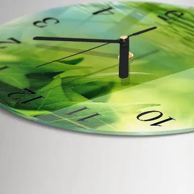 Ronde glas klok Bladeren