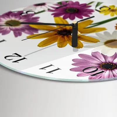 Klok glas met opdruk rond Bloemen