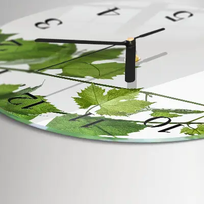 Ronde glazen klok Bladeren