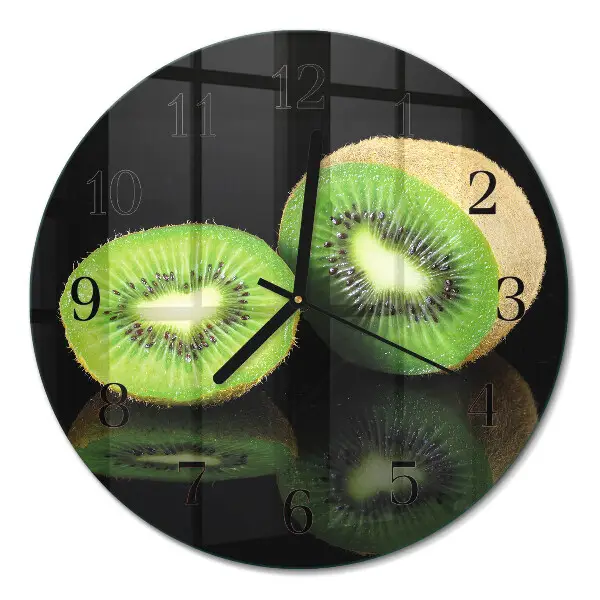Ronde glas klok Kiwi