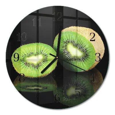 Ronde glas klok Kiwi