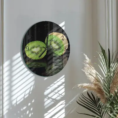 Ronde glas klok Kiwi