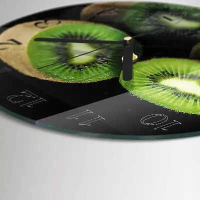 Ronde glas klok Kiwi