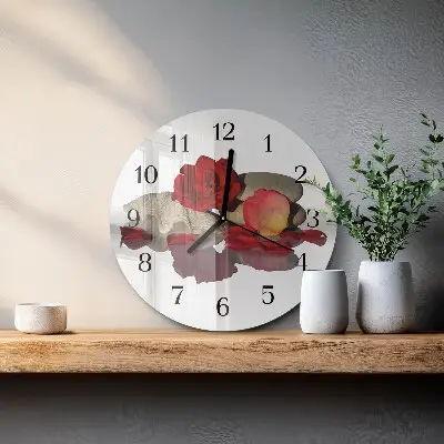 Klok glas met opdruk rond Kom met rozen