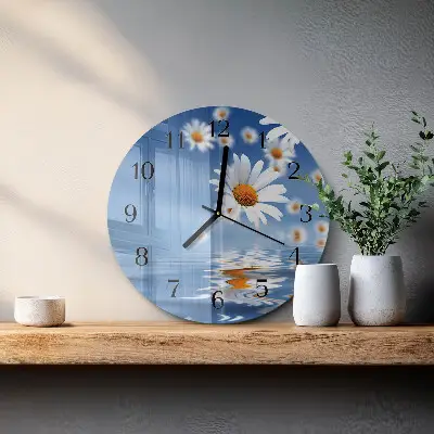 Ronde glas klok Bloem