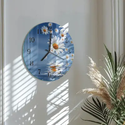 Ronde glas klok Bloem