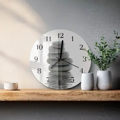 Ronde glas klok Stenen