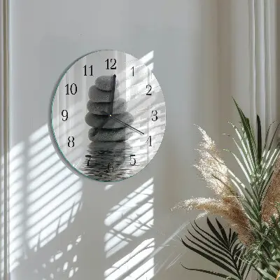 Ronde glas klok Stenen